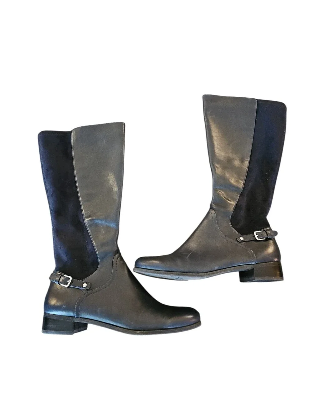 Nine West SymphonyVintage America Collection Leather Navy Blue Riding Boots  8.5